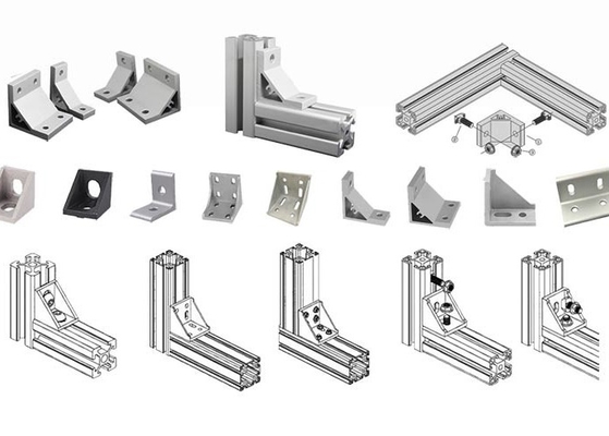 2040 3030 4040 6063 Alüminyum Alaşımlı Profil 6mm 8mm 10mm Yuvalı Döner Braket